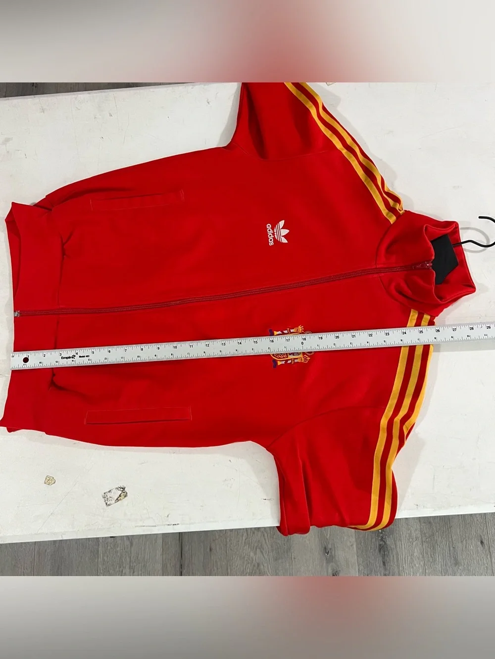 Vintage Adidas Trefoil Spain Track Jacket Mens Medium Red Football Soccer